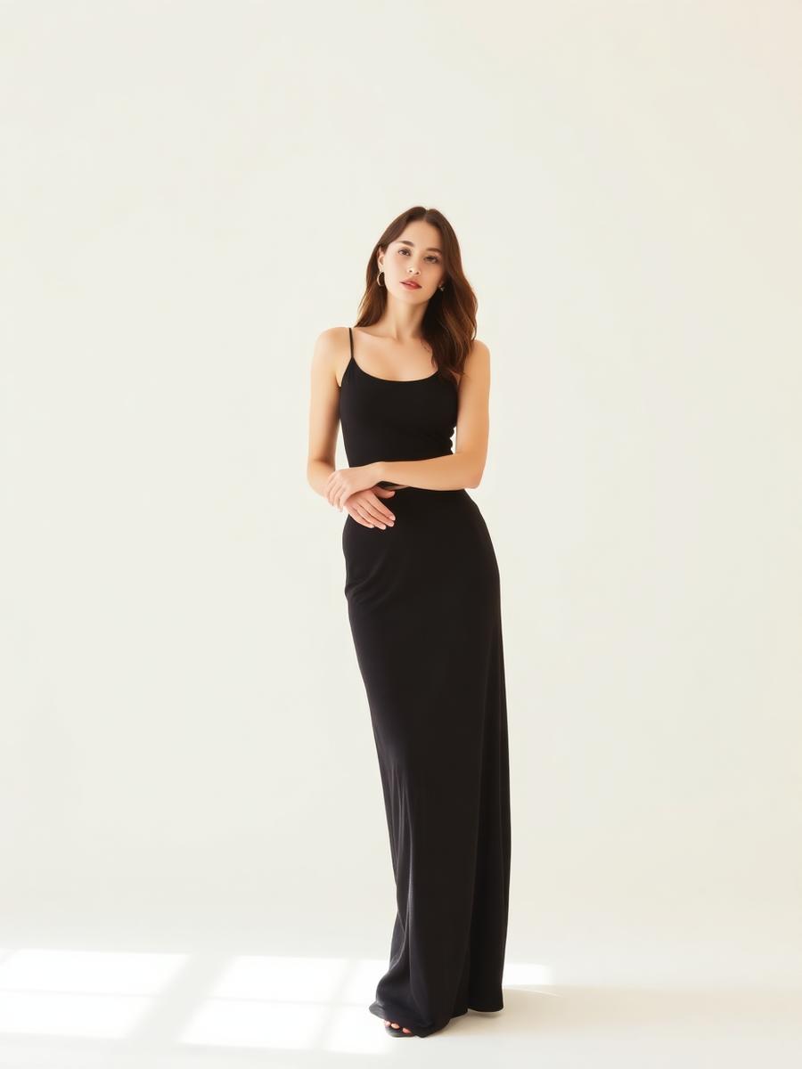 Vestido Slip Longo Preto
